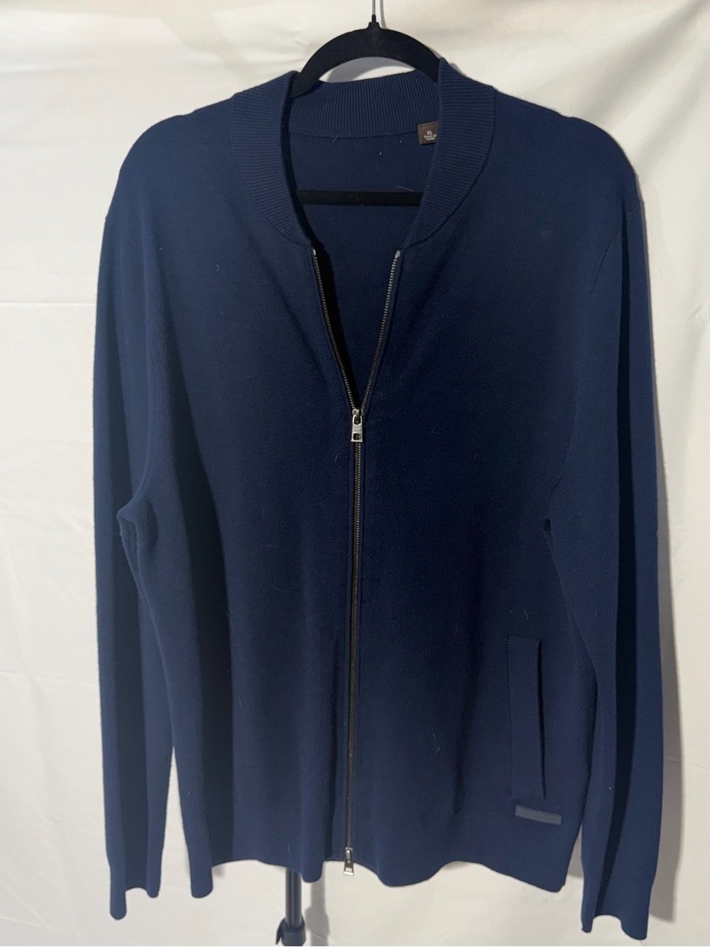 Michael Kors Men's Navy Zip-Front Sweater
